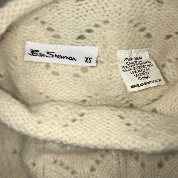 Delicate Vntg Ben Sheman Lambswool White Sweater - Picture 5 of 5